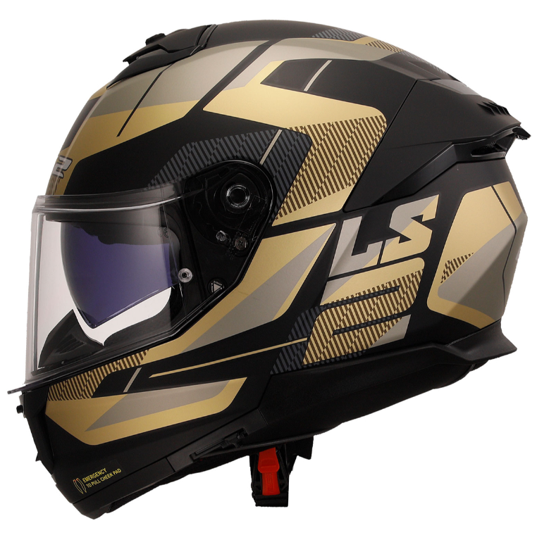 Ls2 Stream 2 Road Kapalı Kask Mat Siyah-gold-gri